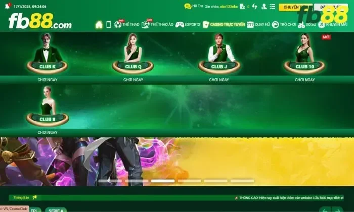 Giới thiệu về sảnh game Club Queen FB88