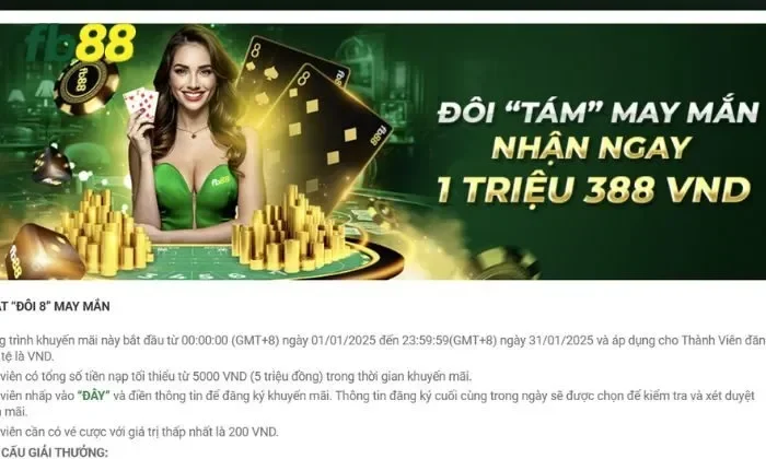 Thể lệ chương trình Đôi tám may mắn FB88