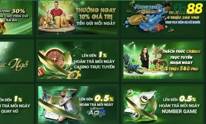 Điều kiện chương trình Hoàn trả mỗi ngày casino trực tuyến FB88