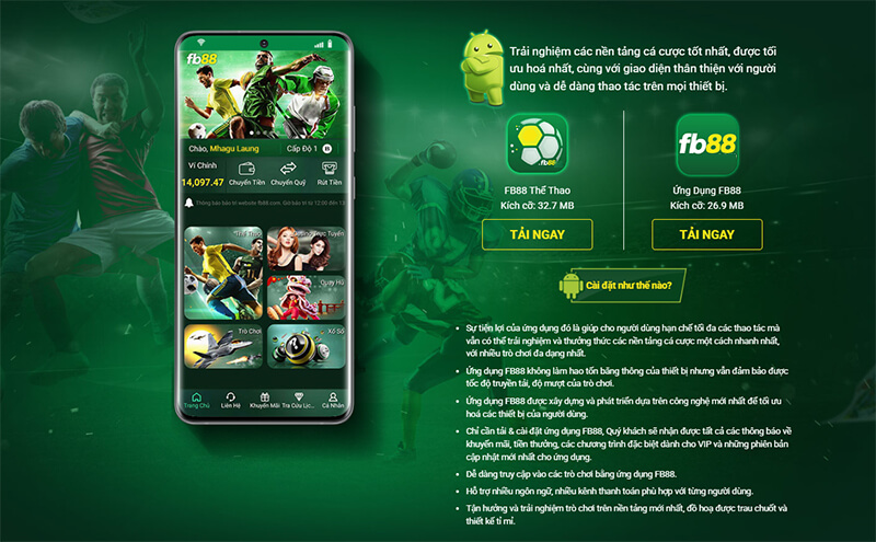 Điểm cộng lớn khi game thủ tải app FB88